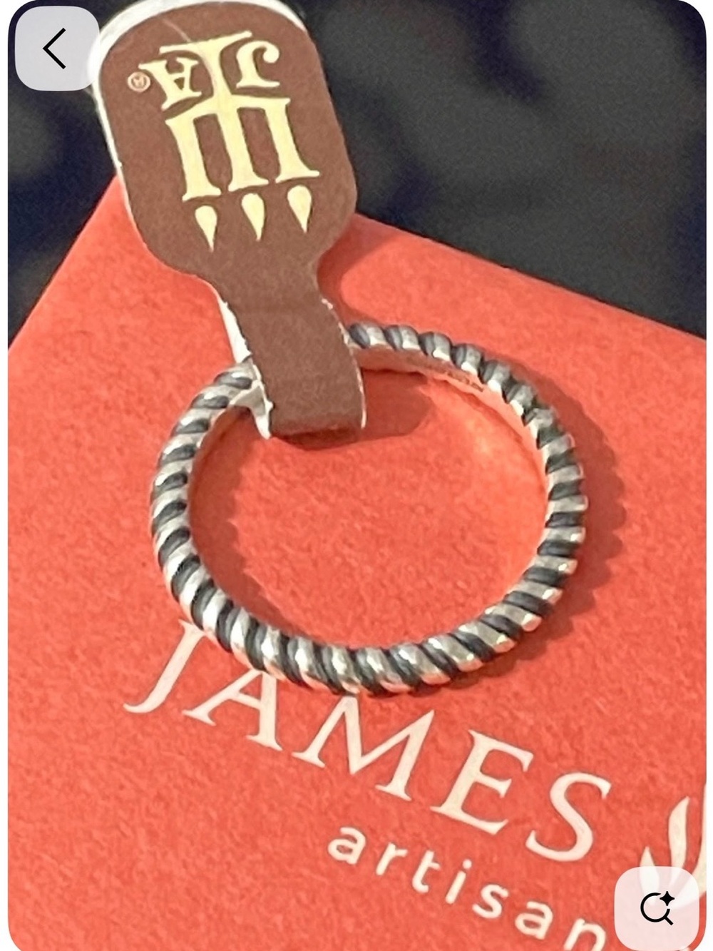 James Avery Retired Sterling Silver Small Twisted Wire Ring - Picture 2 of 4